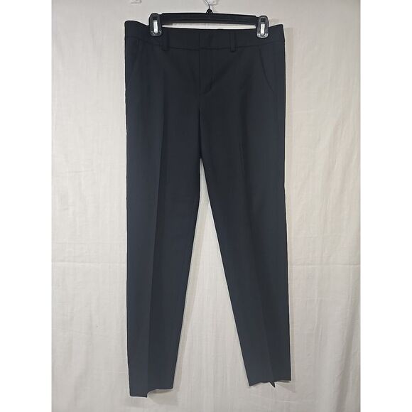 Vince Wool Spandex Cropped Ankle Women's 6 Dress Pants Solid Black Skinny  Fit
